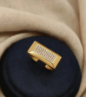 GORASH CREATION Jring-9_21 Brass Cubic Zirconia Gold Plated Ring