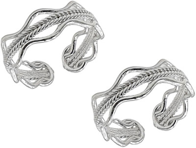 Sahiba Gems Designer Cut Work Style Toe Rings (Chandi Bichhiya) Sterling Silver Toe Ring