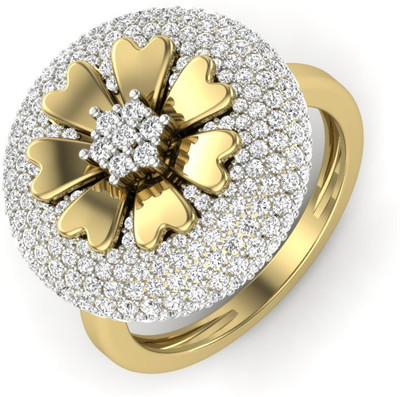 Radha Rani Diamond Silver Diamond Rhodium Plated Ring