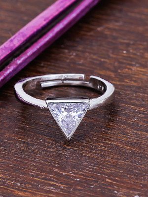 Pissara by Sukkhi 925 Sterling Silver Finger Ring|with Authenticity Certificate & 6 M Warranty Silver Cubic Zirconia Rhodium Plated Ring