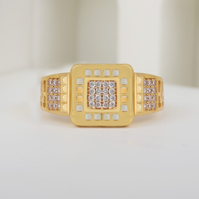 GORASH CREATION Alloy Cubic Zirconia Gold Plated Ring