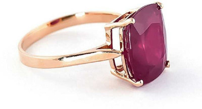 Gemzonite Ruby Ring Certified Manik Astrological Stone Brass Ruby Gold Plated Ring