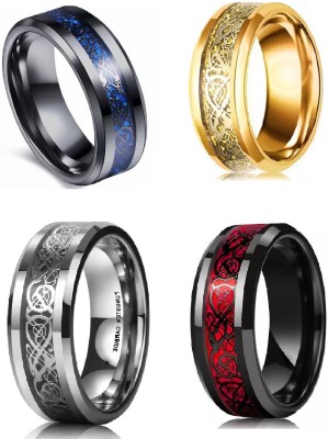 NEERAJYOTII Valentine Special Dragon Colour Base Stainless Steel Finger Ring - Thumb Ring Stainless Steel Titanium Plated Ring