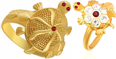 Dynamic Retail Global Tortoise Turtle Kachua Meru Ring for Men Women Boys Girl Vastu Fengshui Q-494T Brass Gold Plated Ring