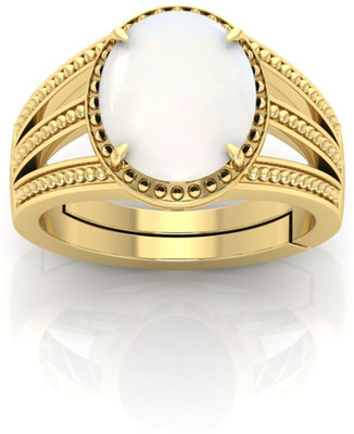 TODANI JEMS Natural 9.25 Ratti Opal Gemstone Adjustable Ring With Lab Certificate Brass Opal Gold Plated Ring