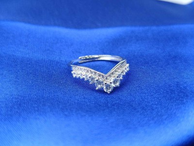 Panriya Imperial Crown Sterling Silver Ring Sterling Silver Cubic Zirconia Sterling Silver Plated Ring