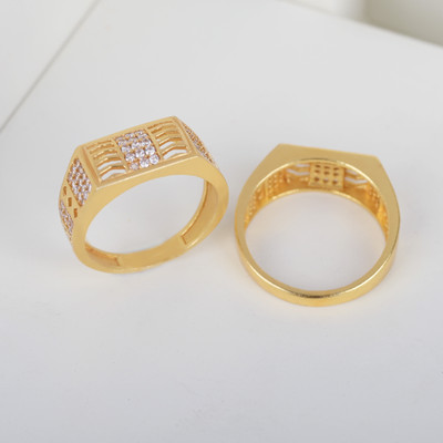 GORASH CREATION Alloy Cubic Zirconia Gold Plated Ring