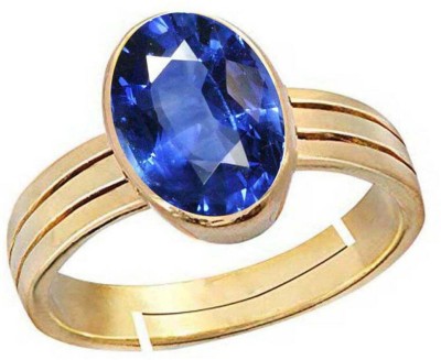PTM Blue Sapphire (Neelam) 9.25 Ratti or 8.5 Ct Panchdhatu/5 metal Women Adjustable Stone Ring