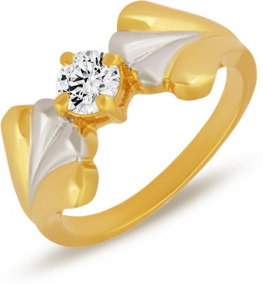 mahi Flabellum Love Finger Ring Alloy Swarovski Crystal Gold Plated Ring