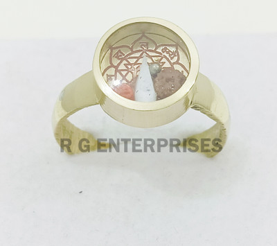 R G MART ASHTADHATU SHRI YANTRA RUDRAKSHA WITH PARA RASHI YANTRA GOLD PLATED RING Brass Gold Plated Ring