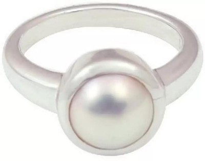 Chopra Gems Pearl Ring Moti Stone Lab Certified & Astrological Stone Most Demanded Ring Brass Ring