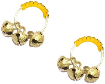 GREECHO Brass Ring Ghungroo Kadi Puja Celebration Clapping Bell Finger Anguthi [2Pcs] Brass Ring