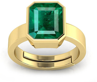 BWM GEMS Certified Natual 4.25 Ratti Emerald stone (Panna) Panchdhatu Alloy Emerald Gold Plated Ring