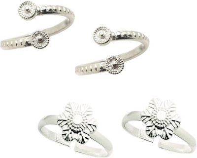 KAMADA CREATIONS PP BG42 Alloy Crystal Silver Plated Toe Ring