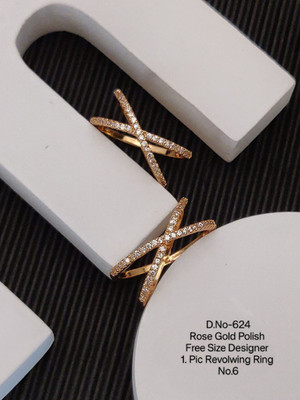 SHIVAY FASHION HUB KHODALKRUPA JEWELLERY STONE CHANGEABLE ROSE GOLD CHAIN PENDAL SET Alloy Diamond Gold Plated Ring