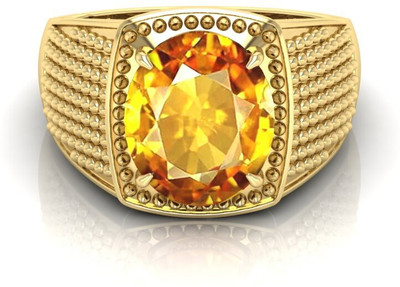 Pranjal Gems Shell Sapphire Gold Plated Ring