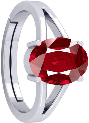 THE UNIQUE KART 12.25 Ratti Burma Ruby Manik Gemstone Ring A1 Quality Stone Ruby Brass Plated Ring