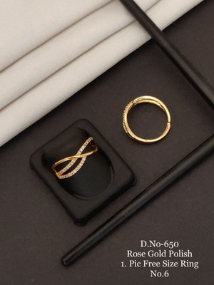 SHIVAY FASHION HUB Khodalkrupa Jewellery New Designer Silver Plated Finger Ring Alloy Diamond Gold Plated Ring