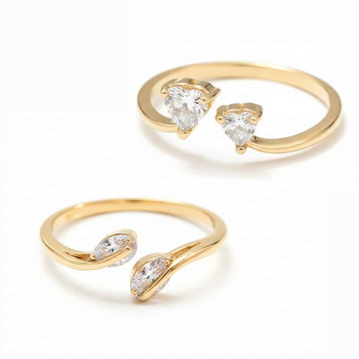 AARCHIS TRENDS Gold plated ring set for women and girls Stainless Steel Gold Plated Ring