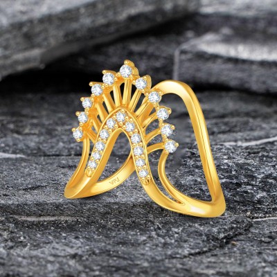VIGHNAHARTA Vighnaharta traditional south indian Gold Plated finger Ghoda vanki Ring Alloy Cubic Zirconia Gold Plated Ring