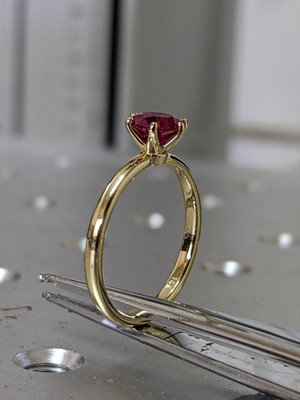 Gemzonite Most Demanded Ruby Ring Manik Effective Stone for men & women Brass Ruby Ring