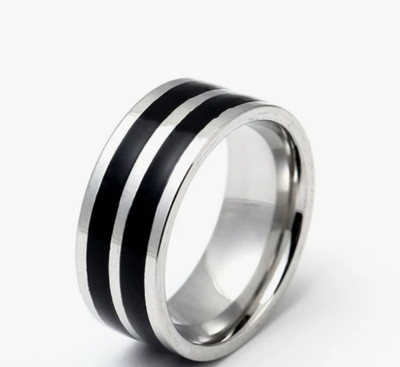 house of common Vedansh Enterprises Stylish Silver,Gold&Titanium Plated Black Onyx Rings Alloy Sterling Silver Plated Ring