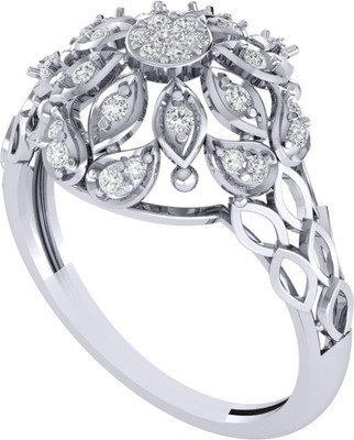 Diamtrendz Jewels Sterling Silver Cubic Zirconia Rhodium Plated Ring