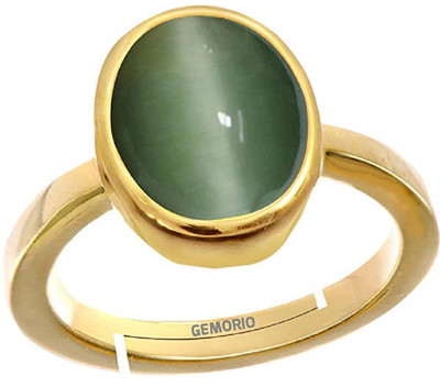 RSPR Ratan Bazaar Cat's Eye Stone Ring For Men and Women Copper Cat's Eye Gold Plated Ring