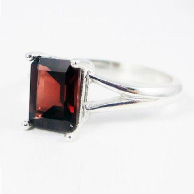 Gemzonite Hessonite Ring Natural Garnet/Gomed Stone Original Lab Certified & Astrological Brass Garnet Silver Plated Ring