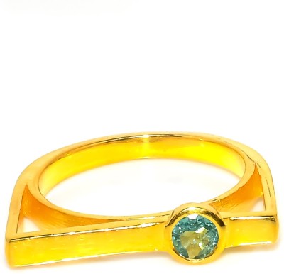 jete Stackable Statement Sterling Silver Tourmaline Gold Plated Ring