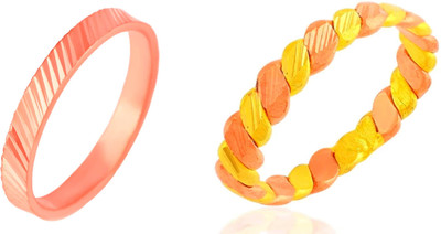 Dynamic Retail Global Set of 2 Rings for Men, Orange-Multicolor Alloy Ring