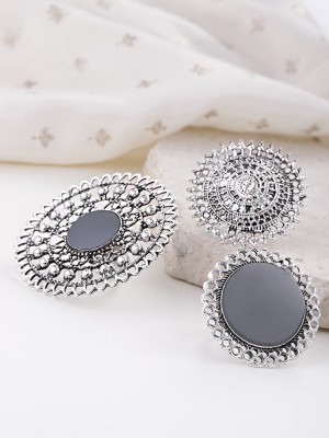 ANOUK Stylish and Trendy Party Wear Jewellery Alloy Silver Plated Ring