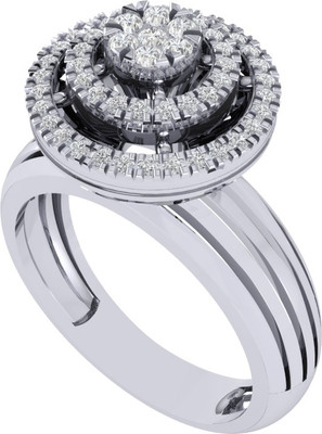 Diamtrendz Jewels Sterling Silver Zircon Ring For Women & Girls Sterling Silver Cubic Zirconia Rhodium Plated Ring