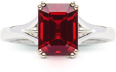 GenZcomplex Ring Silver Unique & Effective Natural Fashionable & Astrological Stone Ruby Silver Plated Ring