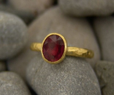 Ceylonmine01 Brass Ruby Silver Plated Ring