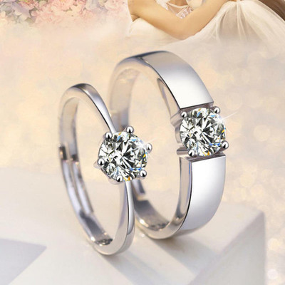 ruby collection Alloy Cubic Zirconia Platinum Plated Ring Set