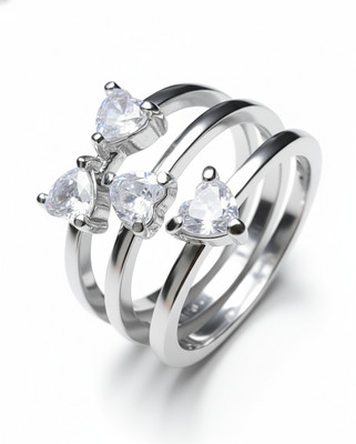 Shivraa Alloy Silver Plated Ring Set