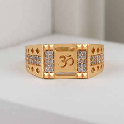 mahi creation Brass, Copper Cubic Zirconia Gold Plated Ring