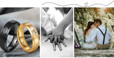 impression His Queen And Her King Couple Ring Stainless Steel Titanium Plated Ring