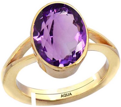 AQUAGEMS Amethyst (Kathela) 5.25 Ratti or 5 Ct Gemstone for Women 5 Metal Adjustable Alloy Ring