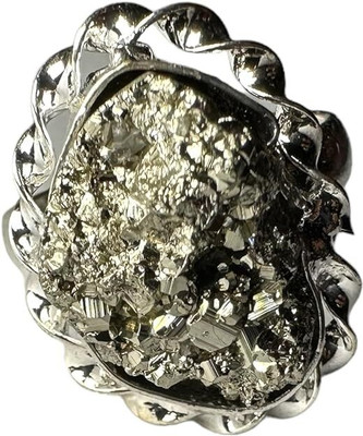 VIBESLE Pyrite Adjustable Ring With Authenticity Certificate Money Magnet Stone Crystal Ring