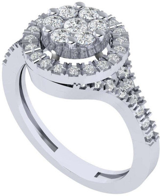 Diamtrendz Jewels Sterling Silver Zircon Ring For Women & Girls Sterling Silver Cubic Zirconia Rhodium Plated Ring