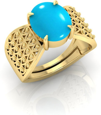 Pranjal Gems Metal Turquoise Gold Plated Ring