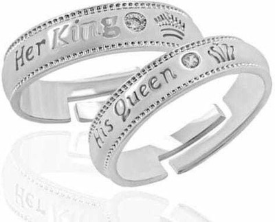 Viibesle Brass, Stainless Steel, Copper, Brass Cubic Zirconia Rhodium, Silver, Titanium Plated Ring