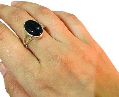 Gemzonite Lab certified Original stone Black sulemani Hakik / Agate ring Brass Ring