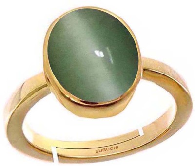 Suruchi Gems & Jewels Cats Eye (Lehsuniya) 9.25 Ratti or 8.50 Ct Panchdhatu (5 Metal) Women Adjustable Stone Ring