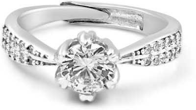 Zarkan Silver Solitaire Propose Ring Gift For Women With 925 Stamped Silver Zircon Rhodium Plated Ring