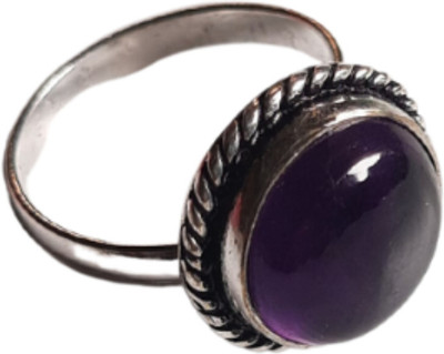 Maitri Export Natural Gemstone Crystal Stone Amethyst Round Ring For Men And Women Stone Agate Ring