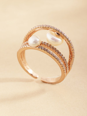 DIAVO Silver Ring Sterling Silver Cubic Zirconia Sterling Silver Plated Ring