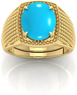 TODANI JEMS 12.25 Ratti Firoja Gemstone Adjustable Ring With Lab CertificateFE Stone Turquoise Ring